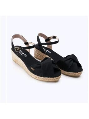 Farella Canvas Espadrille Sandal Wedges Euro 40 US 9/9.5
